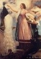 A Girl Feeding Peacocks Academicism Frederic Leighton